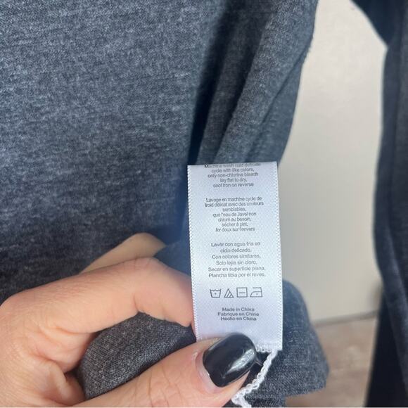 Lunya | Restore Base Long Sleeve Layering Shirt Basic Sleep Top Charcoal Gray XS - Picture 5 of 6